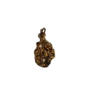 Gold Tone Flower Charm Pendant‎ Vintage Jewelry Floral Necklace Accessory